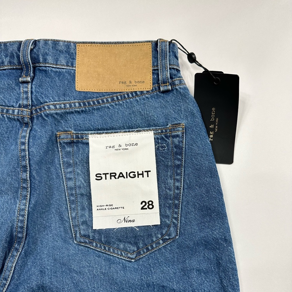 Rag & Bone Jeans NWT $225 Nina High-Rise Straight Leg  Cigarette Ankle - Picture 8 of 9